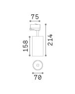 FOX TR 3-PHASE 25W CRI90 4000K ON-OFF WH Ideal Lux 322391