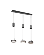 Κρεμαστό Φωτιστικό Ανθρακί Τρίφωτο Ράγα 85xH150cm 9w 3x1050lm 3000K Switch Dimmer Trio Lighting Franklin 326510342