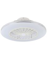 Ανεμιστήρας Οροφής Ø55xH20cm Led 3x12,6w 4500lm Tunable 2700-6500K 220-240V,50Hz  Λευκός-Ασημί Eglo Lovisca 35142