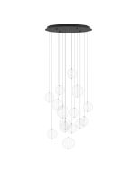 Κρεμαστό Φωτιστικό D58xH150cm LED 3000K 500lm Μαύρο Μέταλλο-Γυαλί Eglo Espardello 390333