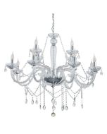 Πολυέλαιος Δεκαοκτάφωτος Ø100xH130cm 18xE14 Χρωμέ-Διάφανο Eglo Basilano 39102