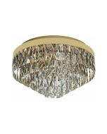 Φωτιστικό Πλαφόν Οροφής Ø78xH38,5cm Δεκαεξάφωτο 16xE14 Χρυσαφί -Διάφανα Κρύσταλλα Eglo Valparaiso 39459