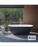 Μπανιέρα Solid Surface Ελεύθερης Τοποθέτησης CUSCO Freestanding  165x85, Sirene Black Matt /White Matt CUS16585-401301