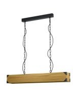 Φωτιστικό Κρεμαστή  Τετράφωτη Ράγα 90 εκ. Μαύρο Μέταλλο/ Ξύλο Καφέ Eglo Harborough 43159