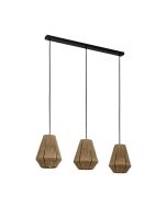 Φωτιστικό Κρεμαστό σε Ράγα L900xH1100mm 3xE27 Φυσικό Νήμα-Μαύρο Eglo Alderney 43786