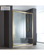 Συρόμενη πόρτα καμπίνας ντουζιέρας Noxx 120 ύψους 200εκ. ρυθμιζόμενη από 117 έως 119εκ. Devon Clean Glass AISI304 PVD Gold Brushed SLN120C-211