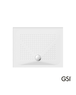 Ντουζιέρα Πορσελάνης Παραλληλόγραμμη 100x70 h.4 (4385) antislip Φ90 GSI White 471008-300