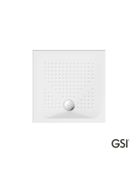 Ντουζιέρα Πορσελάνης Τετράγωνη 80x80 h.4 (4384) antislip Φ90 GSI White 470808-300