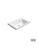 Νιπτήρας Πορσελάνης Norm 60x40 με Οπή Μπαταρίας GSI White  8631-300