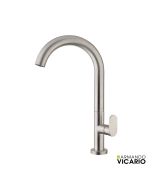 Μπαταρία Νιπτήρα Υψηλή με Βαλβίδα Clic-Clac Slim Vicario Inox 500041-110