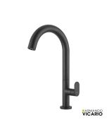 Μπαταρία Νιπτήρα Υψηλή με Βαλβίδα Clic-Clac Slim Vicario Black Matt 500041-400