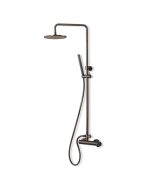 Μπαταρία Ντουζιέρας με Κεφαλή και Κολώνα ρυθμιζόμενου ύψους Slim Vicario Black Brushed 500065-410