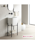 Έπιπλο μπάνιου Laila 2701-NROP με ράφι 2709-300 χωρίς νιπτήρα, Scarabeo  270109-NROP300