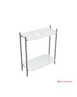 Έπιπλο μπάνιου Laila 2703-NROP με ράφια 2716+2710-300 χωρίς νιπτήρα, Scarabeo 27031610-NROP300300