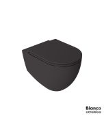 Λεκάνη Κρεμαστή LENTA/53 Rimless με κάλυμμα Soft Close MS38C, Bianco Ceramica Anthracite Matt 381600C-421