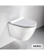 Λεκάνη Κρεμαστή Rimless SMART36/48,5 με μπιντέ, κάλυμμα Slim Soft Close 9001SC, Serel White  SM36B00SC-300