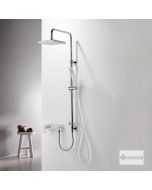 Ρυθμιζόμενη Κολώνα Ντους με κεφαλή 20x20 για σύνδεση μεΜπαταρία Λουτρού, Inox 51400S-110