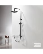 Ρυθμιζόμενη Κολώνα Ντους με κεφαλή 20x20 για σύνδεση μεΜπαταρία Λουτρού, Black Matt 51400S-400