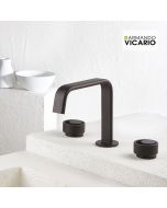 Μπαταρία Νιπτήρα Επικαθήμενη 3 οπών με Βαλβίδα Clic-Clac Halo Vicario Black Matt 515043-400