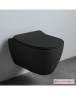 Λεκάνη Κρεμαστή MOON/50,5 Clean-Flush με κάλυμμα Slim Soft Close, Scarabeo (Black Matt) 552000SC-401