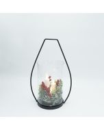ΜΕΤΑΛΛΙΚΟ ΦΑΝΑΡΙ ΜΑΥΡΟ ΜΕ 3 ΚΕΡΙΑ, 19x30cm Eurolamp 600-47321