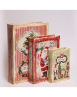 ΒΙΒΛΙΑ ΔΙΑΚΟΣΜΗΤΙΚΑ, VINTAGE,  ΞΥΛΙΝΑ, ΣΕΤ 3 ΤΜΧ, 30x22x7.5,  23x17x6 ΚΑΙ 16x11x4.5cm Eurolamp 600-47919