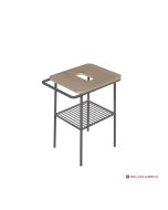 Έπιπλο μπάνιου Fuji 59εκ. Wood/Ardesia (Black Matt) χωρίς νιπτήρα, Scarabeo 6016-8949