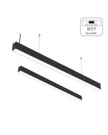 InLight Κρεμαστό φωτιστικό LED 50W 3CCT By Switch από αλουμίνιο σε μαύρη απόχρωση D:150cm 6072-150-BL
