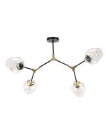 InLight Κρεμαστό φωτιστικό από μαύρο μέταλλο και διάφανο γυαλί 4XE27 D:120cm 6129-4-GL