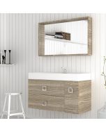 Orabella Touch 101 με τέσσερα Συρτάρια - Κρεμαστό Έπιπλο Μπάνιου με πορσελάνινο νιπτήρα Tecla και καθρέπτη με εταζέρα και ντουλάπι F60168-70155-70112-70113-60168