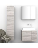 Orabella Solid Surface 70 με δύο Πόρτες - Κρεμαστό Έπιπλο Μπάνιου για επικαθήμενο νιπτήρα και καθρέπτης ντουλάπι F60175-70157-70103-70159