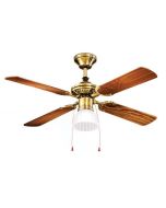 Ανεμιστήρας Οροφής Ø105 εκ. 4 Πτερύγια Καφέ / Burnished Brass Μέταλλο Perenz Gemini 7064ΟB