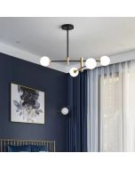 SE21-HA-4 HARUTO BLACK AND GOLD PENDANT OPAL 70x70x70 E27*4 MAX 60W IP20 2 YEARS WARRANTY HOMELIGHTING 77-50612