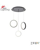 SE LED 26 AINA ROUND BLACK AND WHITE PENDANT 40x20+16+20x100cm 26W IP20 3CCT 2 YEARS WARRANTY+ HOMELIGHTING 77-50987