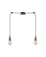 SE21-BR-10-BL2 MAGNUM Bronze Metal Pendant with Black Fabric Cable+ HOMELIGHTING 77-8691