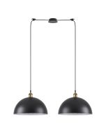 SE21-BR-10-BL2-MS40 MAGNUM Bronze Metal Pendant Black Shade with Black Fabric Cable+ HOMELIGHTING 77-8698