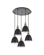 SE21-BR-10-5BL-MS2 MAGNUM BRONZE Black Metal Shade Pendant+ HOMELIGHTING 77-8772