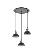 SE21-BR-10-3BL-MS3 MAGNUM BRONZE Black Metal Shade Pendant+ HOMELIGHTING 77-8778