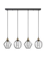SE21-BR-10-4BL-GR12 MAGNUM FLEX Bronze Metal Pendant Black Metal Grid+ HOMELIGHTING 77-8967
