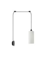 SE21-BL-4-BL1W-GL3 ADEPT TUBE Black Matt Wall Lamp White Glass+ HOMELIGHTING 77-8999