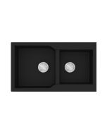 Νεροχύτης Κουζίνας 2 Γούρνες 86x50cm Ένθετος Ερμάριο 90cm Sanitec Ultra Granite 804-33-Nero