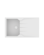 Νεροχύτης Κουζίνας Γρανίτης 86*50 εκ. Χρώμα Bianco Ένθετος ερμάριο 40 εκ. Sanitec 805