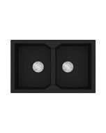 Νεροχύτης Κουζίνας 79x50cm 2 Γούρνες Ένθετος Eρμάριο 80cm Sanitec Ultra Granite 806-33-Nero