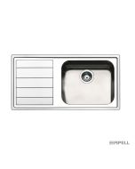 Νεροχύτης Κουζίνας Ανοξείδωτος Linear 100x50 Αpell Inox Λείο left  8515L-110