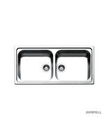 Νεροχύτης Κουζίνας Ανοξείδωτος Linear 100x50 Αpell Inox Σαγρέ 8540-112