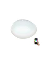 Πλαφονιέρα Οροφής Λευκή 43xH6,2cm LED RGBW 2700-6500K 900lm Εφαρμογή-Τηλεχειριστήριο Eglo Sileras-Z 900128