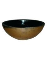 Νιπτήρας Επιτραπέζιος Χειροποίητος Οβάλ M39xY30xY15 εκ. Χρυσό -Μαύρο Travertino "ΑΦΡΟΔΙΤΗ" 90068