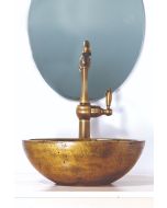 Νιπτήρας  Επιτραπέζιος Χειροποίητος 39*30*15 εκ. Χρυσός Travertino "ΑΦΡΟΔΙΤΗ" 90069