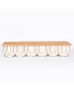 ΡΑΦΙ ΞΥΛΙΝΟ NATURAL - ΛΕΥΚΟ 60x13x12cm Eurolamp 750-30016