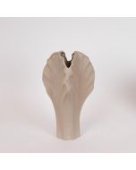 ΒΑΖΟ ΣΕ ΣΧΗΜΑ ΦΥΛΛΟΥ ΚΕΡΑΜΙΚΟ ΓΚΡΙ-ΜΠΕΖ 18x18x40cm Eurolamp 819-00603